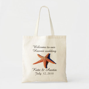 Destination wedding welcome canvas tote bag