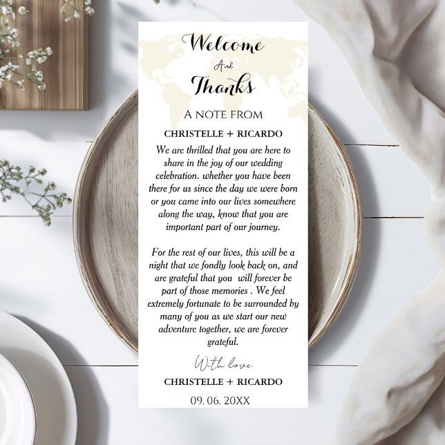 Destination wedding Welcome & Thank you Table Card (Creator Uploaded)