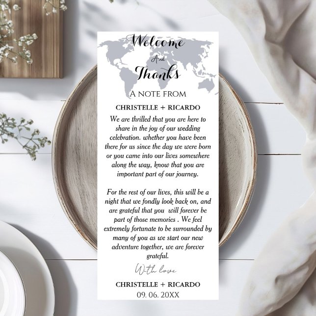 Destination wedding Welcome & Thank you Table Card (Creator Uploaded)
