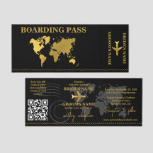 Destination Wedding World Boarding Pass Invitation