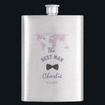 Destination Wedding World Map The BEST MAN Hip Flask<br><div class="desc">Destination Wedding Travel Watercolor World Map card design! It is perfect for the wedding of any couple who loves to travel,  or anyone having a destination wedding. Use Customise tool to add your info. For more,  visit my Destination Wedding Travel World Map collection.</div>