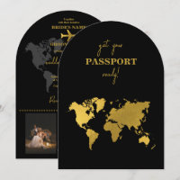 Destination Wedding World Passport Black Gold