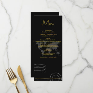 Destination Wedding World Passport Black Gold Menu