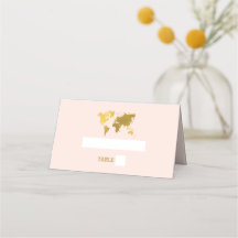 Destination Wedding World Passport Blush Pink Gold