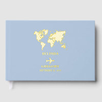 Destination Wedding World Passport Dusty Blue Gold