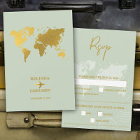 Destination Wedding World Passport Sage Green Gold