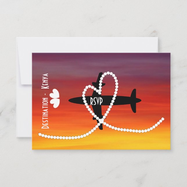 Destination Weddings Abroad Kenya RSVP Invitation (Front)