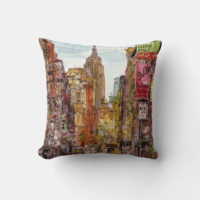 Destinations | New York City View of Little Italy Cushion (Front)