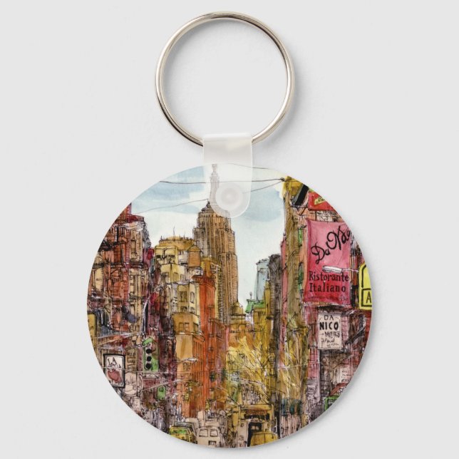 Destinations | New York City View of Little Italy Key Ring (Front)
