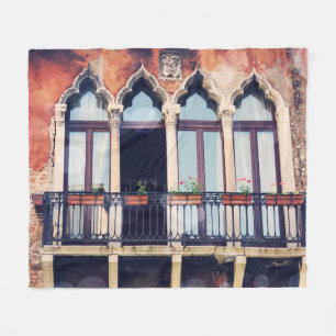Destinations   Rustic Venice Building Fleece Blanket