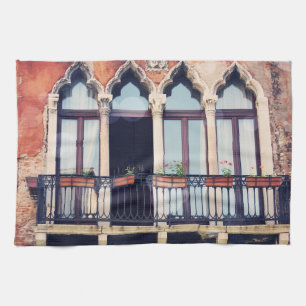 Destinations Rustic Venice Building Tea Towel