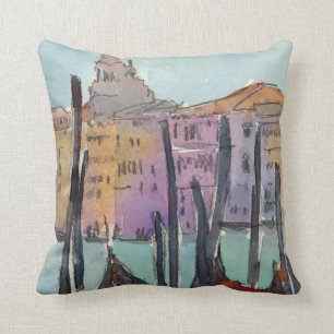 Destinations   Two Gondolas in Venice Sketch Cushion