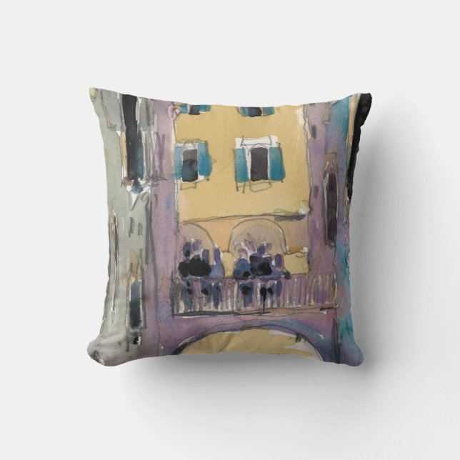 Destinations | Venice Canal Bridge View Cushion (Front)