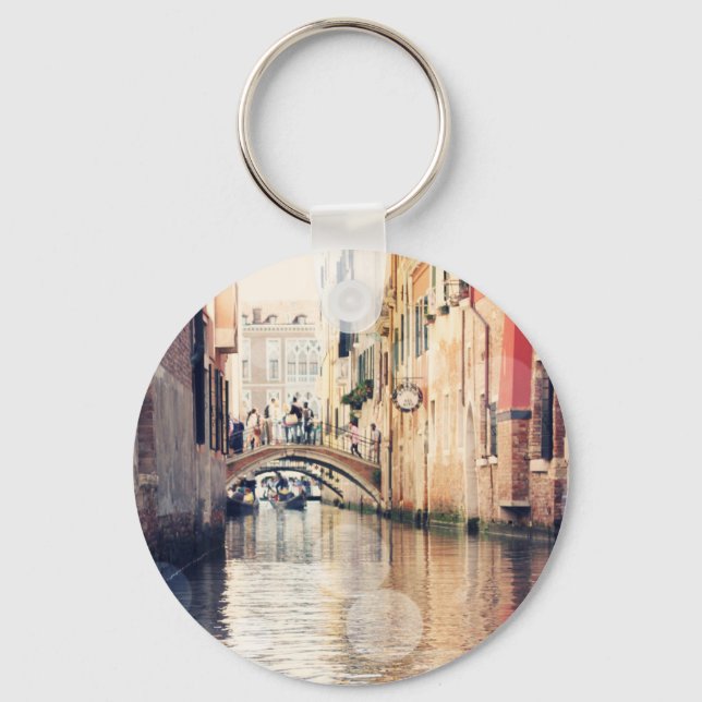 Destinations | Venice Gondolas Photograph Key Ring (Front)