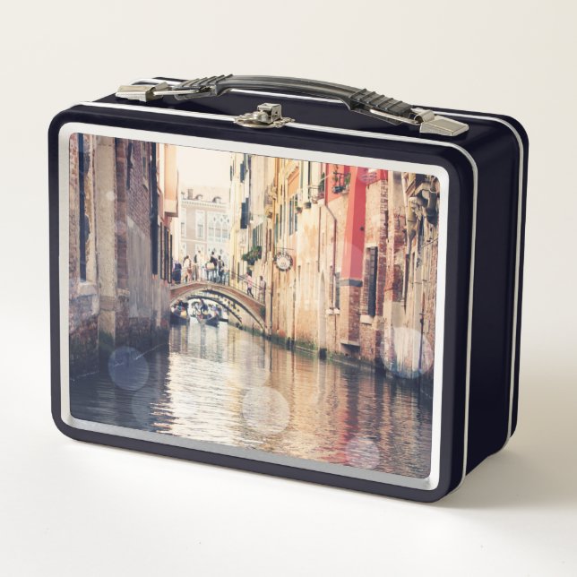 Destinations | Venice Gondolas Photograph Metal Lunch Box (Front)