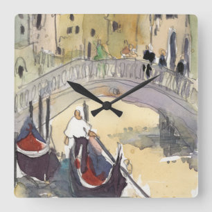Destinations   Venice Plein Air Gondola Ride Square Wall Clock