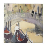 Destinations | Venice Plein Air Gondola Ride Tile<br><div class="desc">A beautiful Venetian waterway sketch by the talented Samuel Dixon. This spectacular piece of artwork is brought to you by World Art Group found on the Best Art Collection store right here on Zazzle. With stokes of watercolor Dixon was able to bring this remarkable Venetian scene to life. Look as...</div>