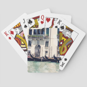 Destinations Venice Waterfront Photograph Playing Cards