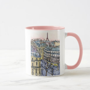 Destinations   Watercolor Eiffel Tower & Paris Mug
