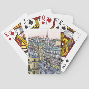 Destinations   Watercolor Eiffel Tower & Paris Playing Cards