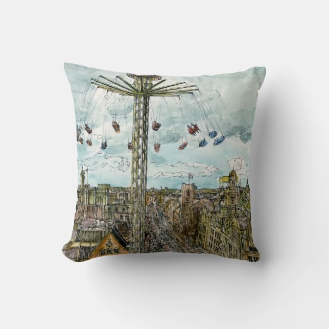 Destinations | Watercolor European Swing Ride Cushion (Front)