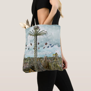 Destinations Watercolor European Swing Ride Tote Bag