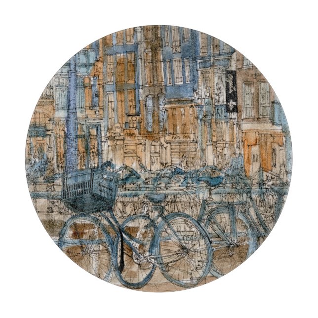 Destinations | Watercolor New York City View Cutting Board (Front)