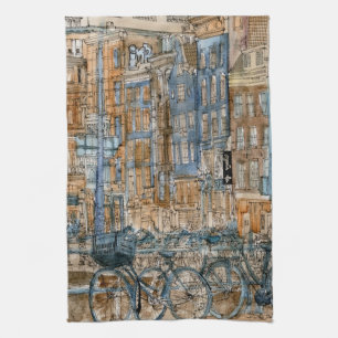Destinations Watercolor New York City View Tea Towel