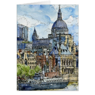 Destinations   Watercolor River Thames Waterfront