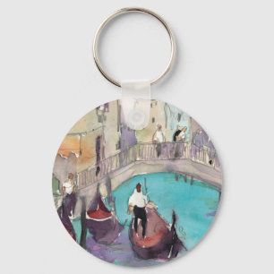 Destinations   Watercolor Venice Gondola Ride Key Ring