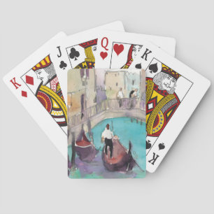 Destinations   Watercolor Venice Gondola Ride Playing Cards