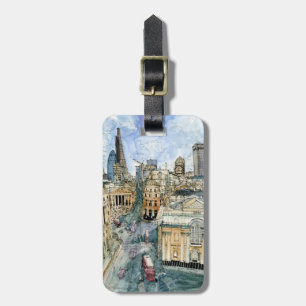 Destinations Watercolor Vintage London Street Luggage Tag