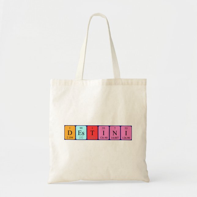 Destini periodic table name tote bag (Front)