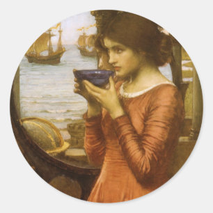 Destiny by John William Waterhouse Classic Round Sticker