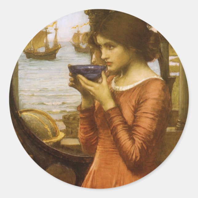 Destiny by John William Waterhouse Classic Round Sticker (Front)