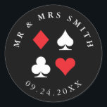 Destiny Las Vegas Casino Themed Custom Text Classic Round Sticker<br><div class="desc">The perfect addition to your Las Vegas wedding or casino themed party,  these round stickers can be totally customised and are the perfect finishing touch for envelopes,  invitations and favours! �2birdstone 2014</div>