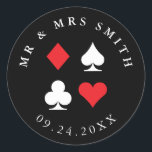 Destiny Las Vegas Casino Themed Custom Text Classic Round Sticker<br><div class="desc">The perfect addition to your Las Vegas wedding or casino themed party,  these round stickers can be totally customised and are the perfect finishing touch for envelopes,  invitations and favours! �2birdstone 2014</div>