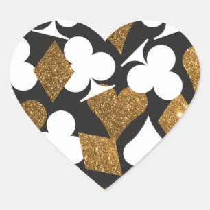 Destiny Las Vegas Heart Sticker Faux Gold Glitter