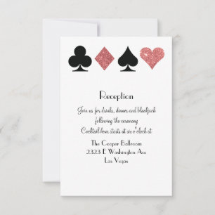 Destiny Las Vegas Reception Rose Gold Glitter Invitation