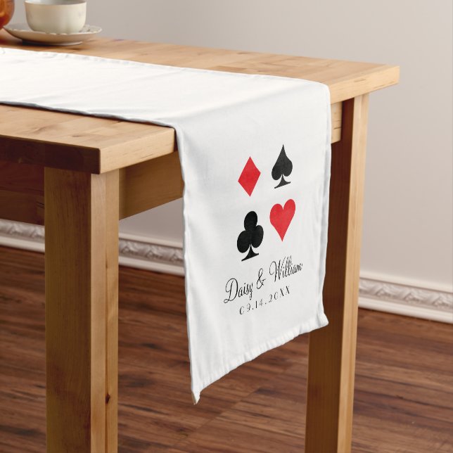 Destiny Las Vegas Red White Reception Table Runner (In Situ)