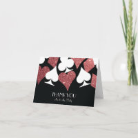Destiny Las Vegas Thank You Card Rose Gold Glitter