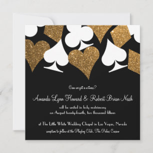 Destiny Las Vegas Wedding Invite Faux Gold Glitter