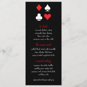 Destiny Las Vegas Wedding Menu
