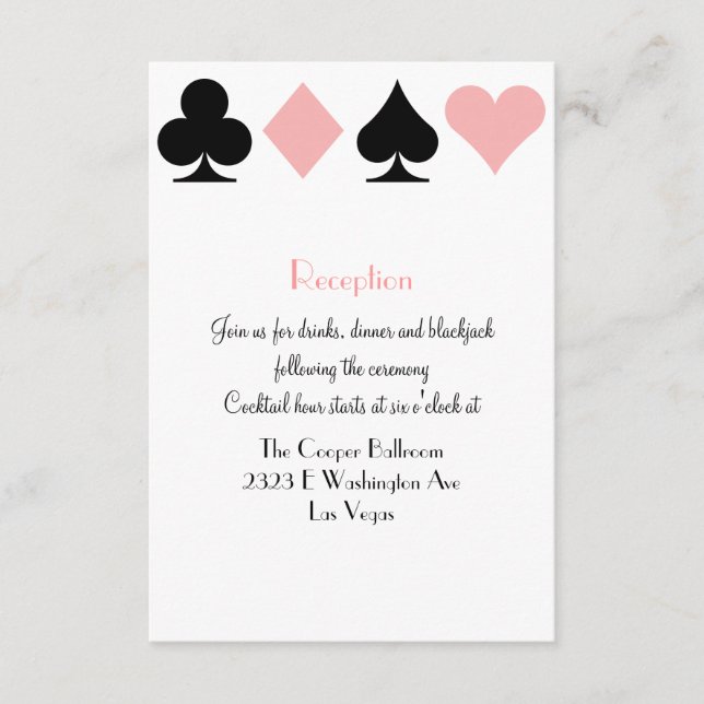 Destiny Las Vegas Wedding Reception Extra Info Enclosure Card (Front)