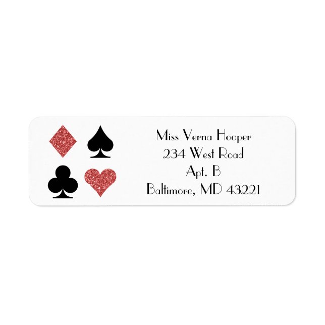 Destiny Las Vegas Wedding Rose Gold Glitter Label Return Address Label (Front)