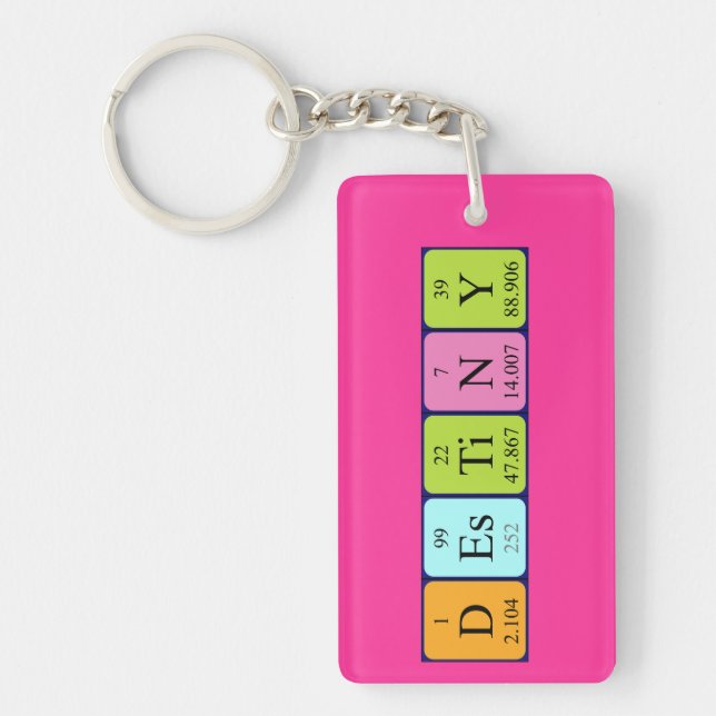 Destiny periodic table name keyring (Front)