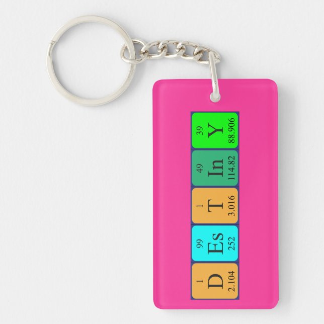 Destiny periodic table name keyring (Front)