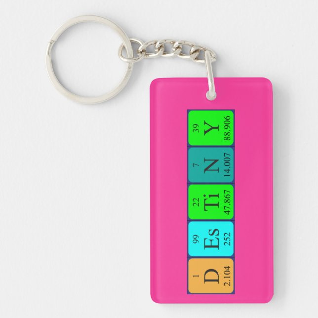 Destiny periodic table name keyring (Front)