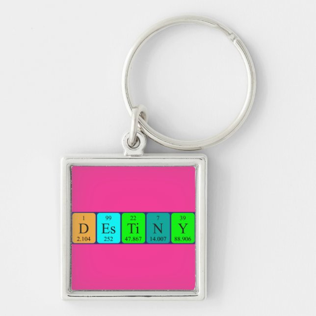 Destiny periodic table name keyring (Front)