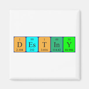 Destiny periodic table name magnet